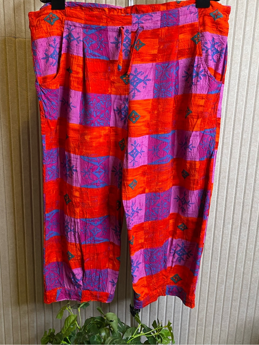 Vintage 80’s 90’s Original Jams Capri Pants Geometric Multicolor festival Unisex
